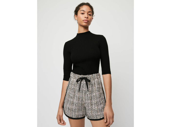 Short façon tweed contrasté