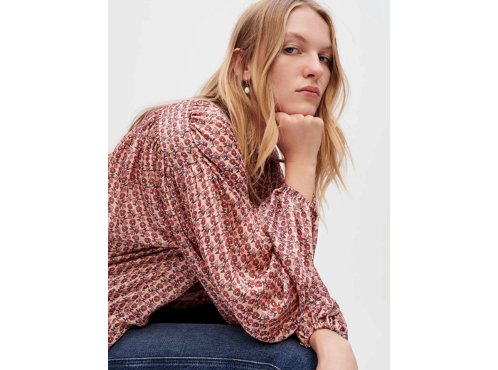 Top fluide imprimé mini fleurs