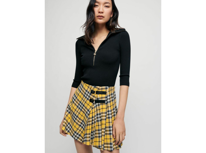 Pull en maille côtelée à col zippé