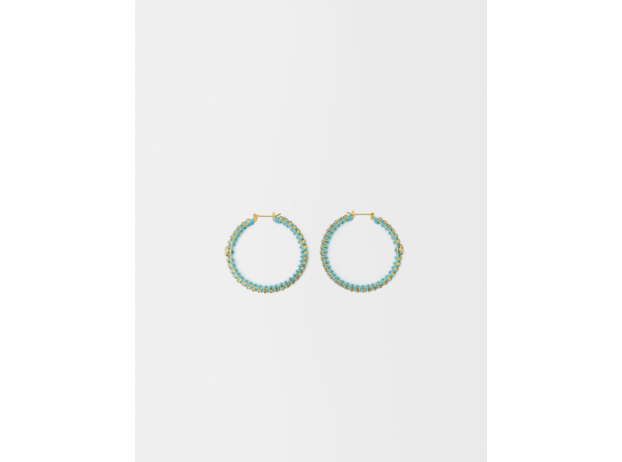 Boucles d'oreilles créoles à pierres