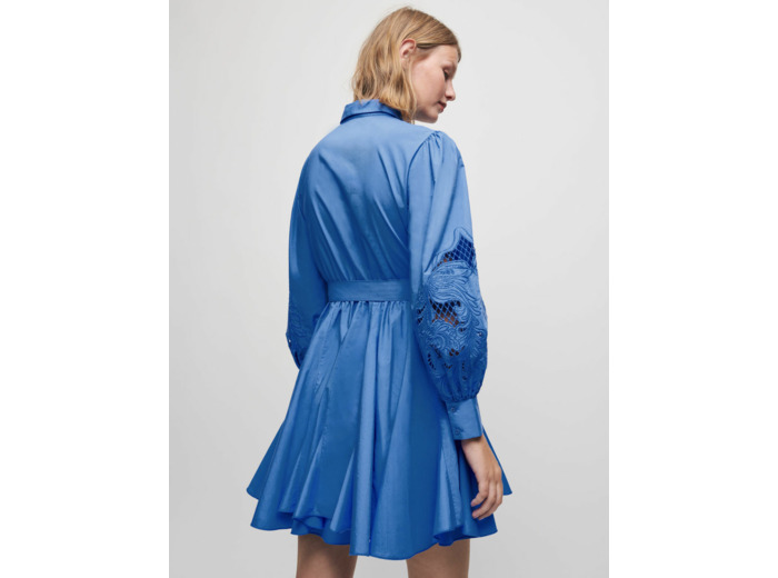 Robe patineuse en coton et guipure