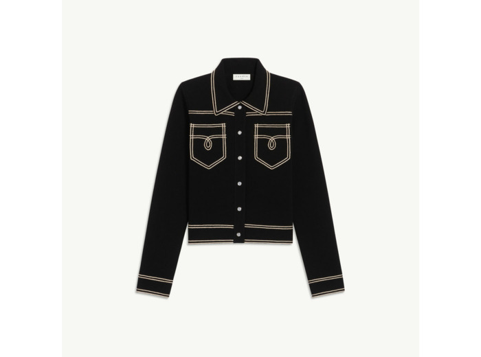 Cardigan à surpiqûres