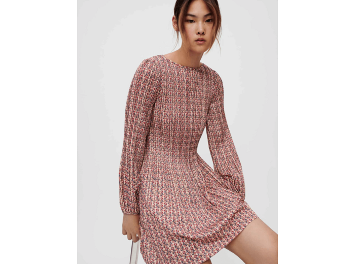 Robe plissée et imprimée