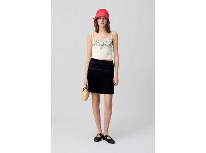 Top maille fine décolleté