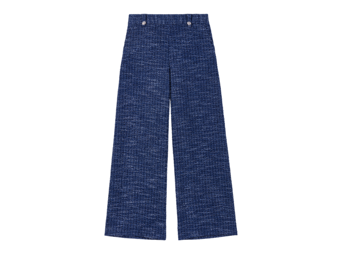 Pantalon large en tweed