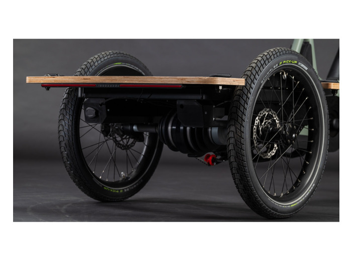Vélo cargo électrique TRIKE FLATBED HYBRID 750 Gris