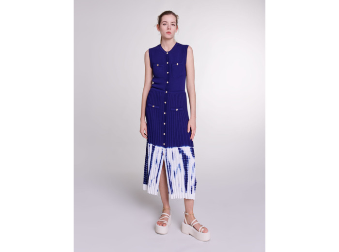 Robe longue en maille tie an dye