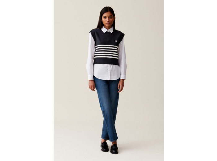 Pull Jean Toto rayé sans manches
