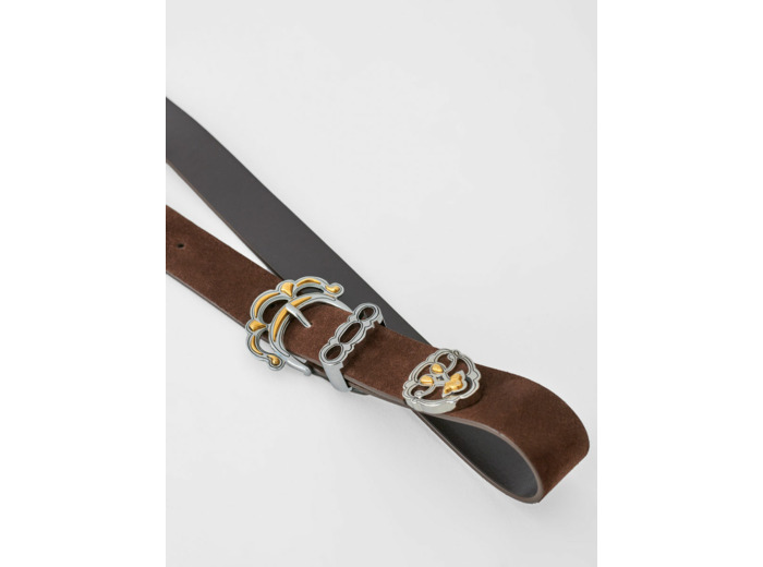 Ceinture en suède à double boucle