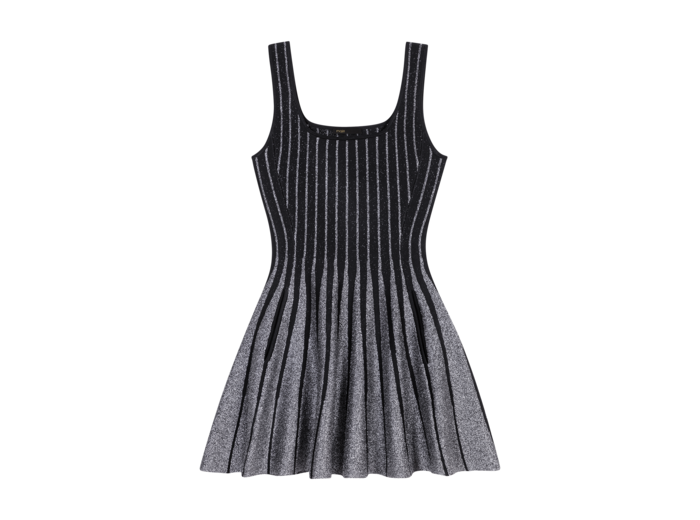 Robe courte en maille jacquard