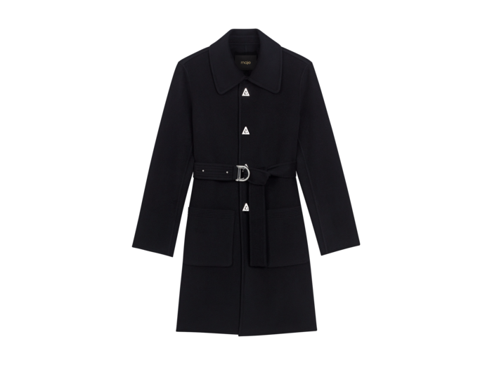 Manteau mi-long ceinturé