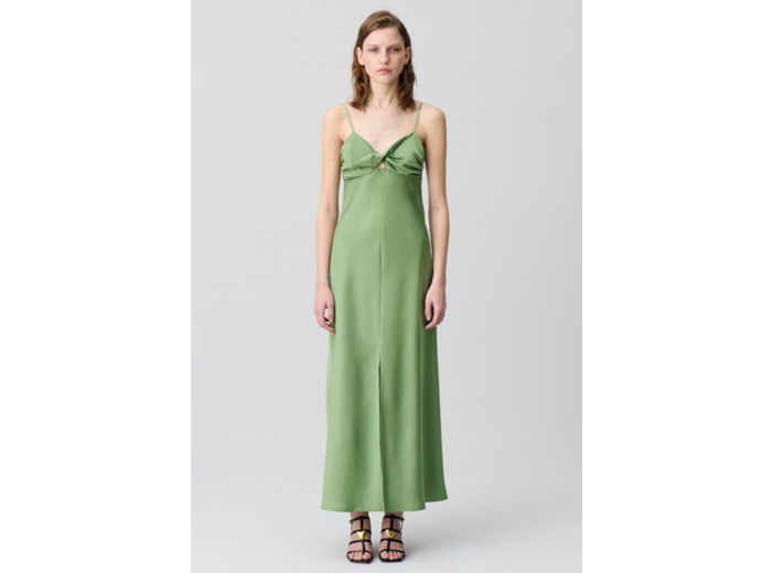 Robe longue satinée
