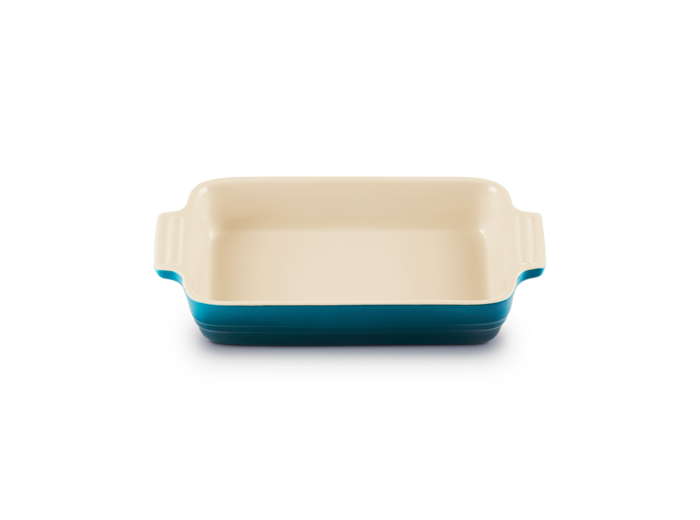 Plat rectangulaire classique 25cm en céramique deep teal