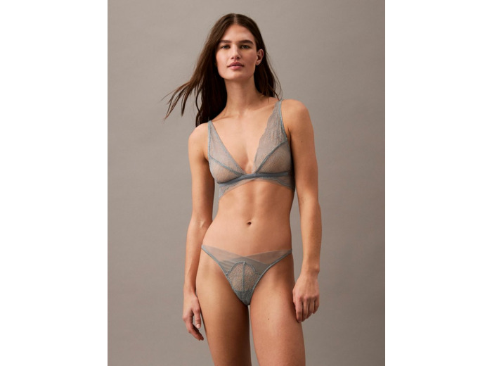 SOUTIEN-GORGE TRIANGLE SANS DOUBLURE EN DENTELLE GEO NOIRE