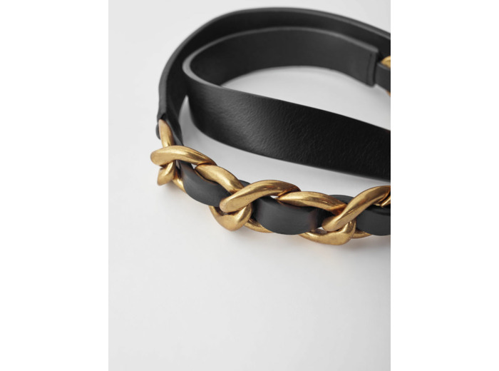 Ceinture en cuir à chaîne gourmette
