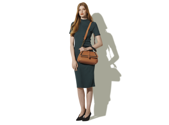 Diane de Lancel - Sac gibecière - Moyen modèle - Cuir de vachette grainé et lisse