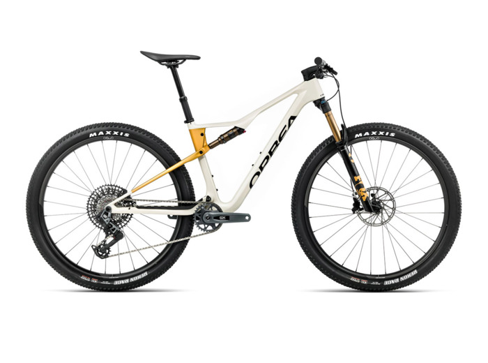 VTT tout suspendu OIZ M10 AXS Blanc Ivoire/Jaune Bourdon
