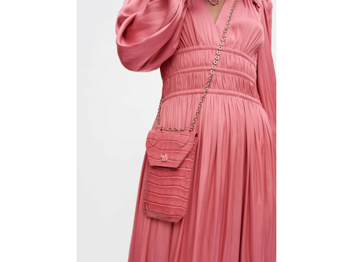 Robe en satin avec volants