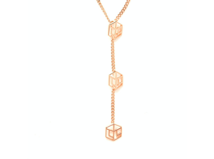 Logo Carré L mini - Collier court 3 motifs Carré L mini - Laiton