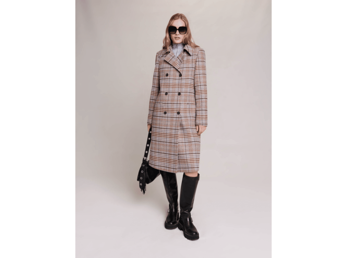 Manteau long à carreaux