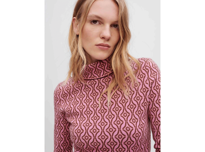 Pull ajusté en jacquard Clover Maje