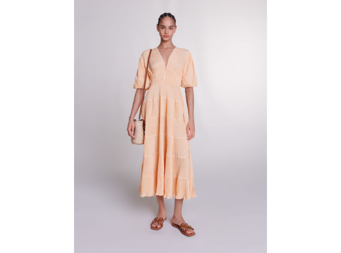 Robe longue plissée