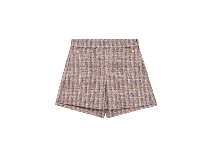 Short trompe l'œil en tweed