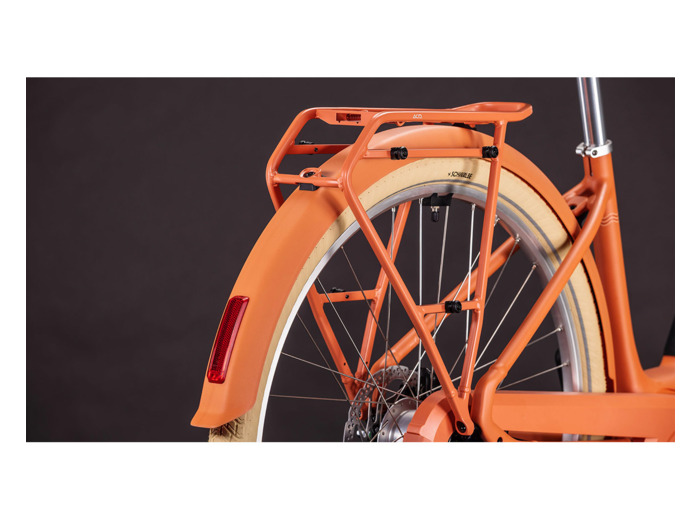 Vélo urbain électrique ARUBA HYBRID 600 Papaye/Crème