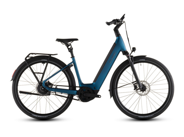 Vélo urbain électrique SUPREME HYBRID DELUXE PRO 600 Bleu/Chrome
