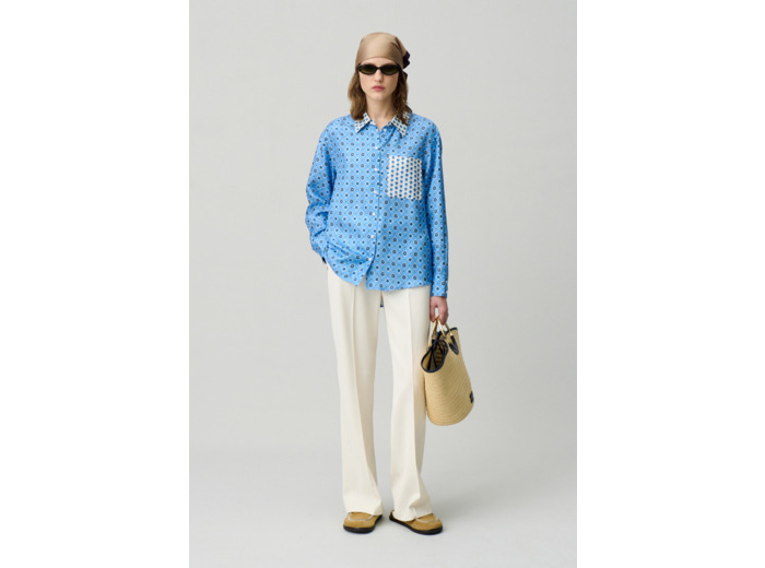 Chemise droite en soie