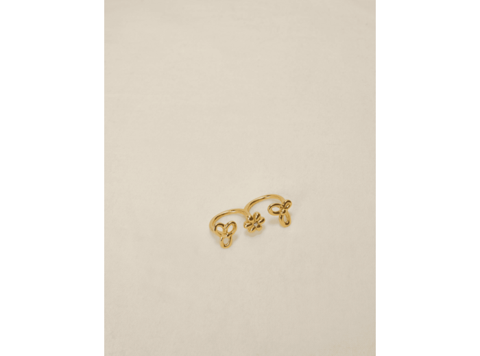Bague double fleur