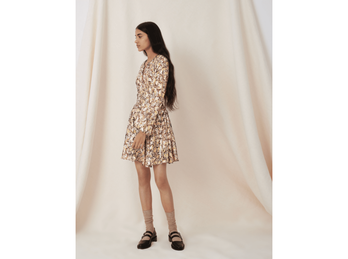 Robe en jacquard lurex imprimé animalier