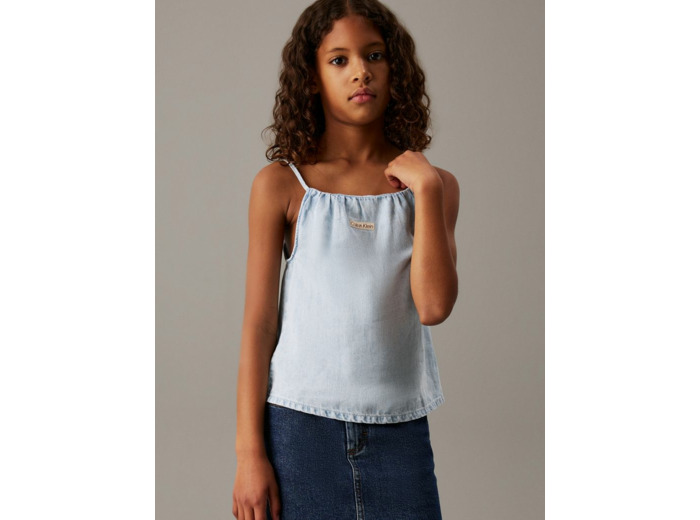 TOP EN DENIM À BRETELLES