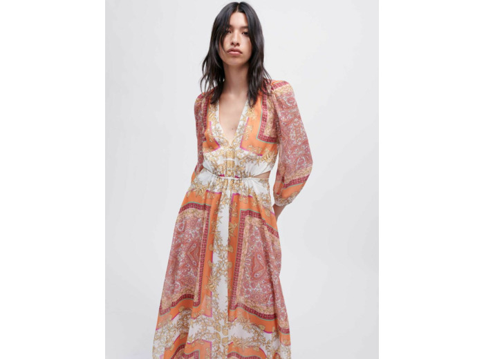 Robe en mousseline imprimé fourlard
