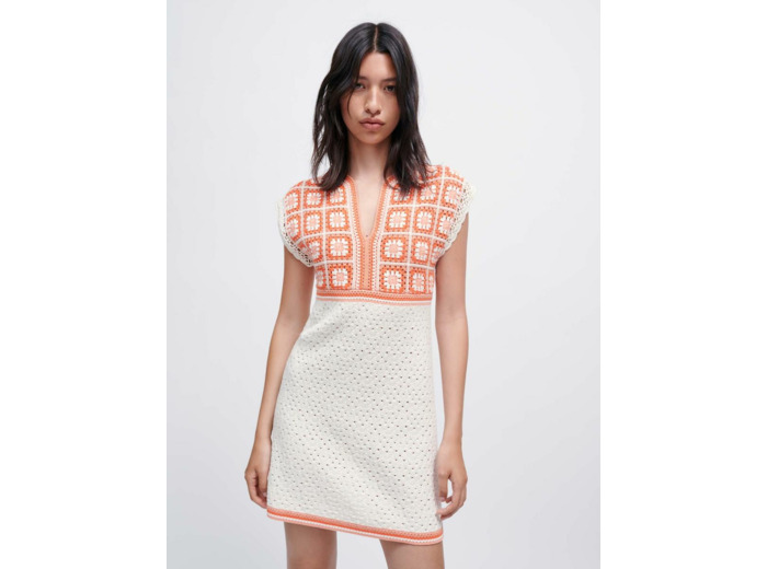 Robe en crochet bicolore