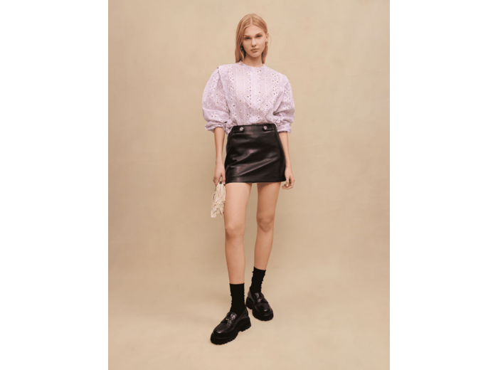 Chemise en coton brodé