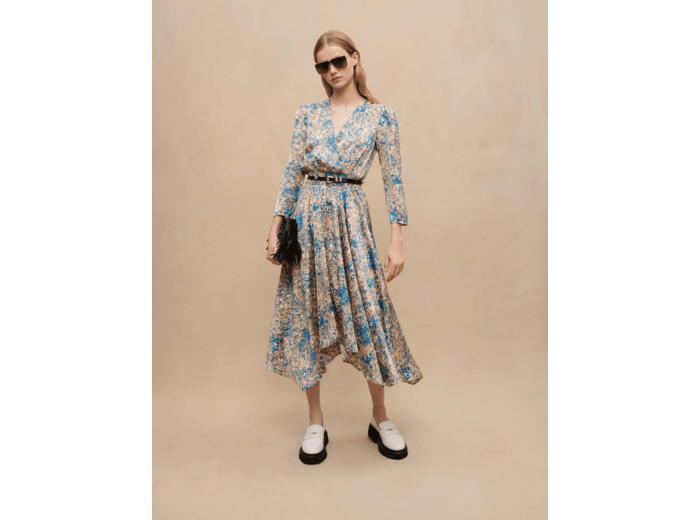 Robe asymétrique imprimé abstrait
