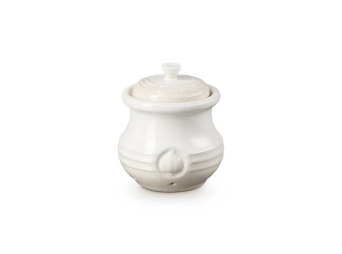 Pot à ail en céramique meringue