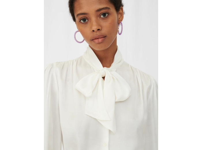 Chemise en satin monogramme Maje