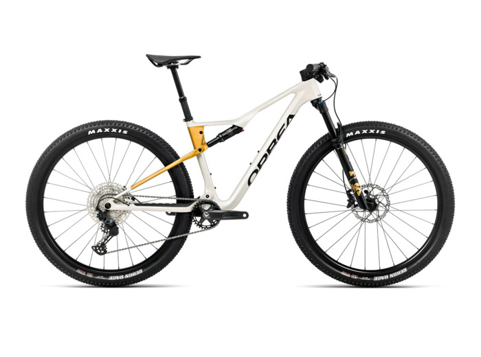 VTT tout suspendu OIZ M30 Blanc Ivoire/Jaune Bourdon