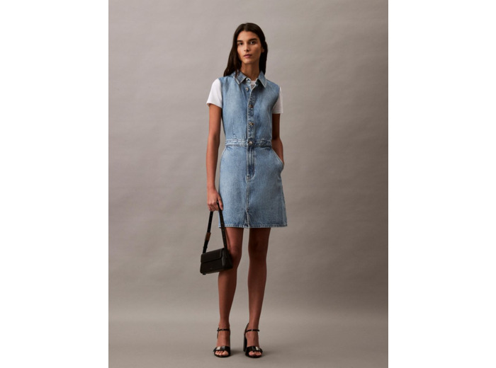 ROBE TRUCKER EN DENIM SANS MANCHES