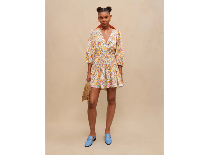 Robe courte à imprimé fleuri