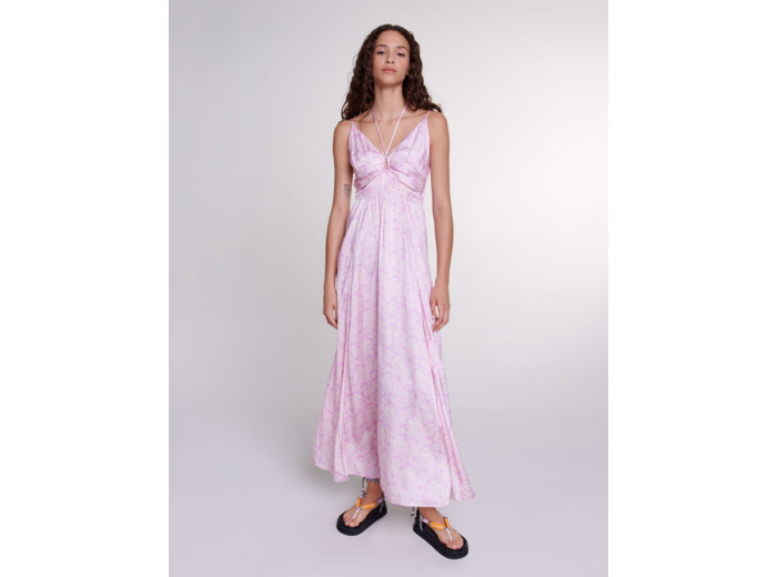 Robe longue imprimée ajourée