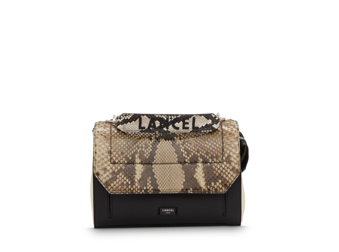 Ninon de Lancel - Sac Rabat L - Grand modèle - Cuir grainé et python