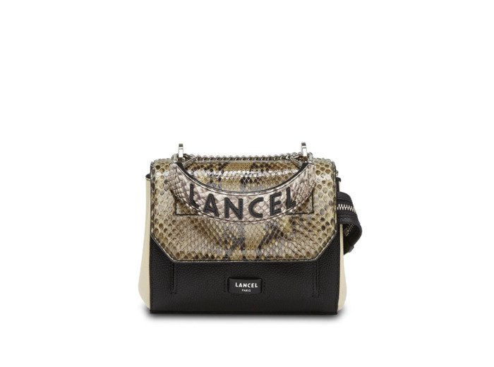 Ninon de Lancel - Sac rabat S - Petit modèle - Mix cuir grainé et exotique