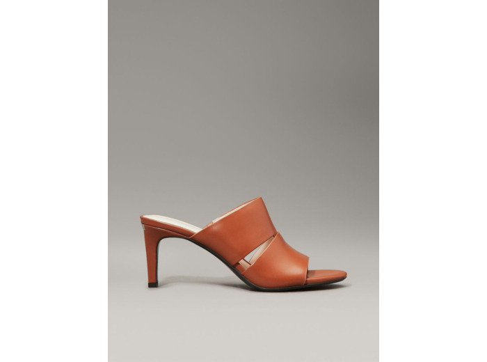 MULES EN CUIR À TALON - 7 CM