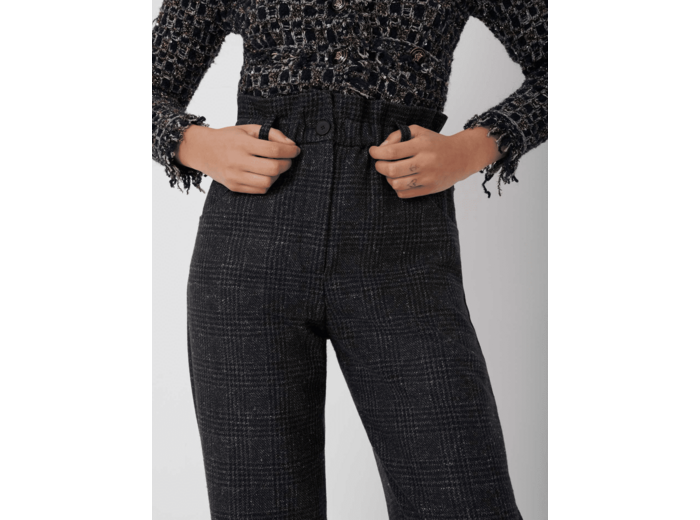 Pantalon façon slouchy à carreaux