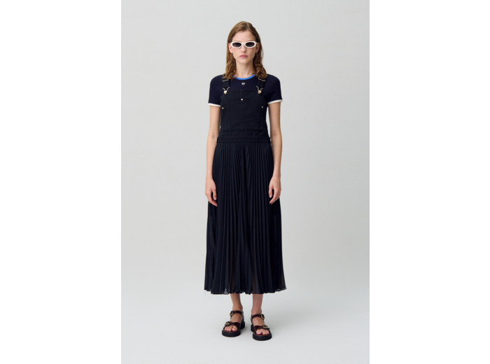 Robe longue plissée