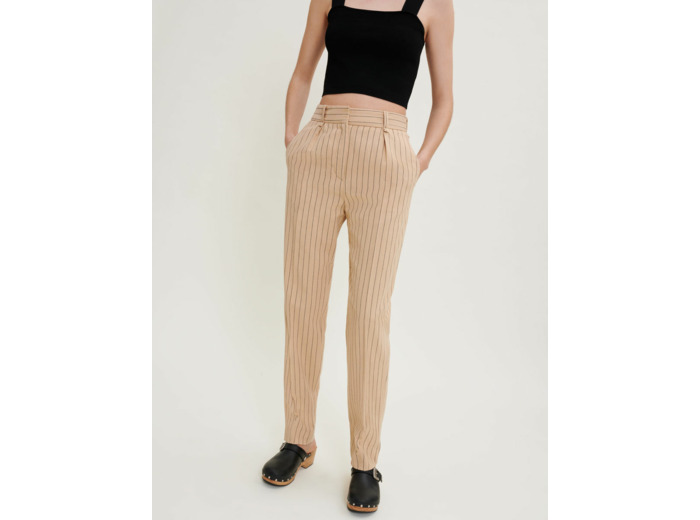 Pantalon ajusté à rayures