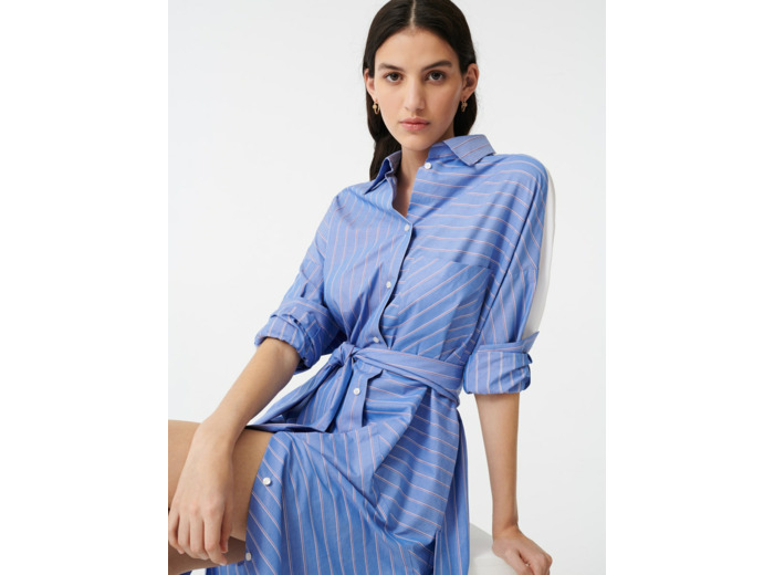 Robe chemise en rayures imprimées